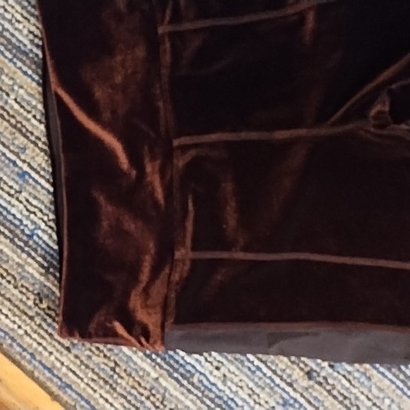 Alala New With Sticker Maroon Velvet Leggings With Black Nylon Side Stripes - Picture 2 of 10